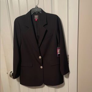 Vince Camuto Women's Rich Black Blazer Garden Romance Size 6